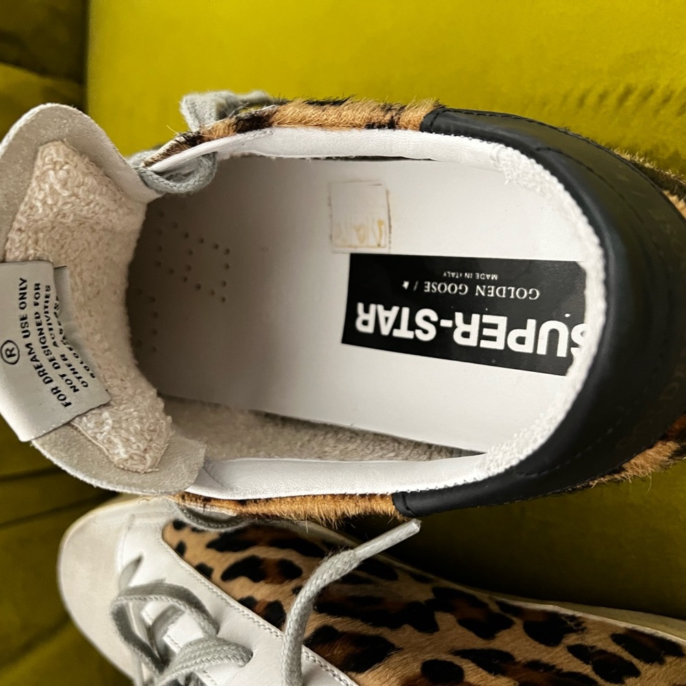 Golden Goose Calf Leather Leopard Super Star Sneaker - Picture 5 of 16